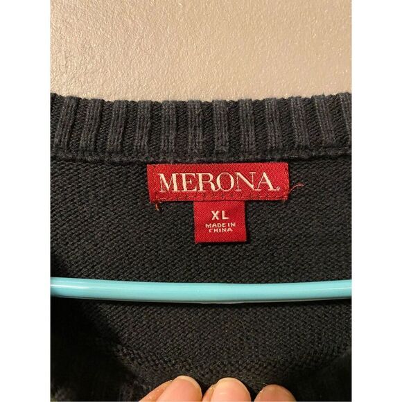 Merona Black And Gray Cowl Neck Sweater Size XL - Picture 3 of 4